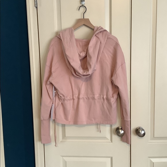Young Fabulous & Broke Pink Blush Open Front Drawstring Hooded Jacket Medium - Picture 2 of 4